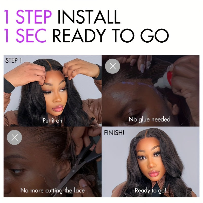 250% Density Glueless Wigs Human Hair Pre Plucked Pre Cut Loose Body Wave Ready To Wear 13x4 HD Lace Front Wig And Go Shoping Hd Lace Front Wigs Bleached Knots Human Hair Glueless Put On And Go Black Human Hair Wigs 3 Seconds